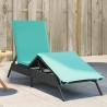 Chaise longue avec coussin en rotin synthétique noir 641043641043
