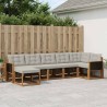 Ensemble de canapés d'extérieur 7 pcs Naturel et gris clair 641044641044