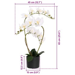 Plante orchidée artificielle avec pot Blanc 45 x 15 x 65 cm 641050641050