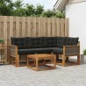 Ensemble de canapés d'extérieur 5 pcs Naturel et noir 641051641051