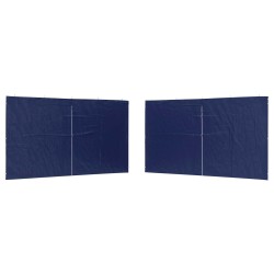 Mur de tente de fête 2 pcs Bleu 400 x 195 cm PE et acier 641059641059