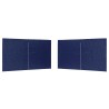 Mur de tente de fête 2 pcs Bleu 400 x 195 cm PE et acier 641059641059