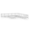 Salon de jardin 10 pcs Bois de pin massif Blanc 641070641070