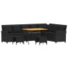 Salon de jardin 4 pcs avec coussins forme L noir résine tressée 641075641075