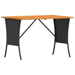 Salon de jardin 4 pcs avec coussins forme L noir résine tressée 641075641075