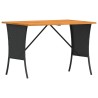 Salon de jardin 4 pcs avec coussins forme L noir résine tressée 641075641075