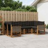 Ensemble de canapés d'extérieur 6 pcs Naturel et noir 641077641077