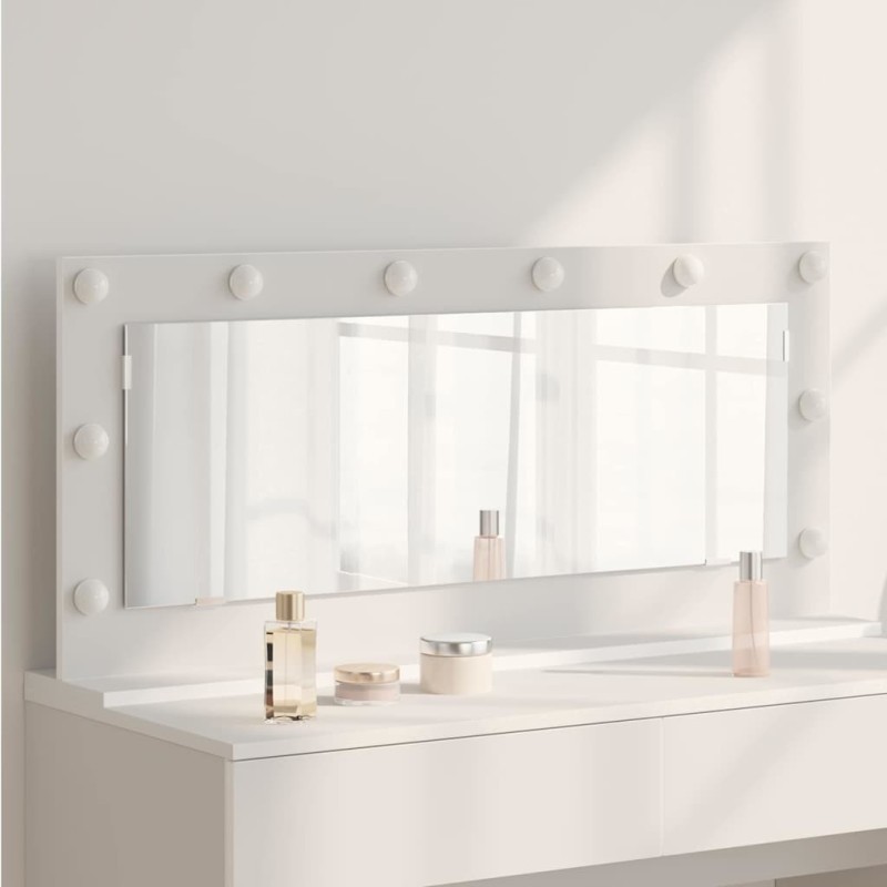 Miroir de vanité Blanc 100 x 45 x 18 cm Verre et bois composite 641080641080