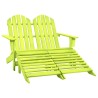 Chaise de jardin Adirondack 2 places et pouf sapin massif vert 641081641081