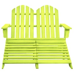 Chaise de jardin Adirondack 2 places et pouf sapin massif vert 641081641081