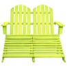Chaise de jardin Adirondack 2 places et pouf sapin massif vert 641081641081