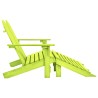 Chaise de jardin Adirondack 2 places et pouf sapin massif vert 641081641081