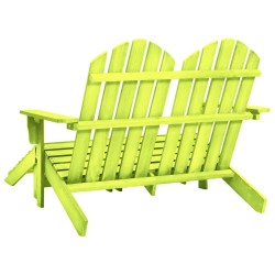 Chaise de jardin Adirondack 2 places et pouf sapin massif vert 641081641081