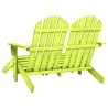 Chaise de jardin Adirondack 2 places et pouf sapin massif vert 641081641081