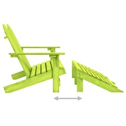 Chaise de jardin Adirondack 2 places et pouf sapin massif vert 641081641081