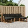 Ensemble de canapés d'extérieur 6 pcs Naturel et noir 641082641082