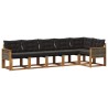 Ensemble de canapés d'extérieur 6 pcs Naturel et noir 641085641085