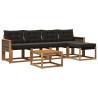 Ensemble de canapés d'extérieur 6 pcs Naturel et noir 641086641086