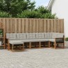 Ensemble de canapés d'extérieur 7 pcs Naturel et gris clair 641087641087