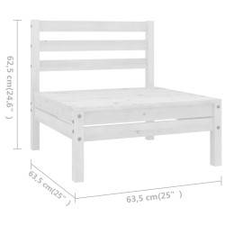 Salon de jardin 10 pcs Bois de pin massif Blanc 641088641088