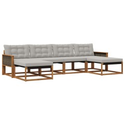Ensemble de canapés d'extérieur 6 pcs Naturel et gris clair 641096641096