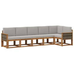 Ensemble de canapés d'extérieur 6 pcs Naturel et gris clair 641097641097