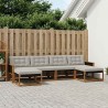 Ensemble de canapés d'extérieur 6 pcs Naturel et gris clair 641101641101