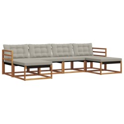 Ensemble de canapés d'extérieur 6 pcs Gris Naturel et Clair 641103641103