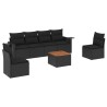 Salon de jardin 7 pcs avec coussins noir résine tressée 641109641109