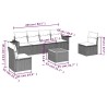 Salon de jardin 7 pcs avec coussins noir résine tressée 641109641109