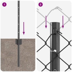Clôture grillagée avec poteau 10 x 0,8 m Acier recouvert de PVC 641112641112