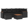 Salon de jardin 7 pcs avec coussins noir résine tressée 641115641115