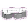 Salon de jardin 7 pcs avec coussins noir résine tressée 641115641115