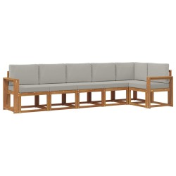 Ensemble de canapés d'extérieur 6 pcs Gris Naturel et Clair 641118641118