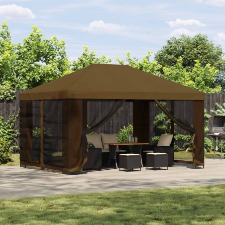 Abri de jardin avec parois 4 × 3 m Taupe Polyester et Acier 641120641120