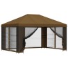 Abri de jardin avec parois 4 × 3 m Taupe Polyester et Acier 641120641120