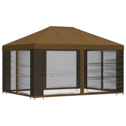 Abri de jardin avec parois 4 × 3 m Taupe Polyester et Acier 641120641120