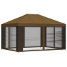 Abri de jardin avec parois 4 × 3 m Taupe Polyester et Acier 641120641120