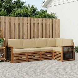 Ensemble de canapé d'angle avec coussin 4 pcs Naturel 641123641123