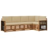 Ensemble de canapé d'angle avec coussin 4 pcs Naturel 641123641123