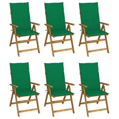 Chaises pliables de jardin lot de 6 avec coussins Bois d'acacia 641124641124