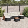 Salon de jardin 8 pcs avec coussins noir résine tressée 641126641126