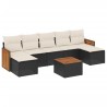 Salon de jardin 8 pcs avec coussins noir résine tressée 641126641126