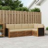 Ensemble de canapé d'angle avec coussin 4 pcs Naturel 641128641128