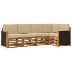 Ensemble de canapé d'angle avec coussin 4 pcs Naturel 641128641128