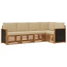 Ensemble de canapé d'angle avec coussin 4 pcs Naturel 641128641128
