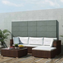 Salon de jardin 5 pcs avec coussins résine tressée marron 641130641130