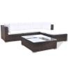 Salon de jardin 5 pcs avec coussins résine tressée marron 641130641130