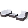 Salon de jardin 5 pcs avec coussins résine tressée marron 641130641130
