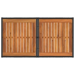 Table de Jardin Noir et naturel 100 x 55 x 37 cm 641131641131
